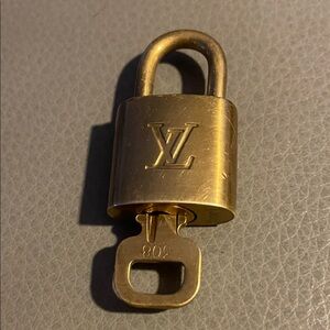 Louis Vuitton Gold-Tone Padlock with Key